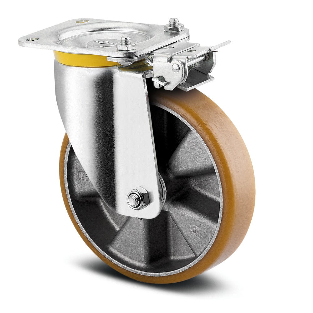 Поворотное Колесная опора с Тормоз направления 200 mm