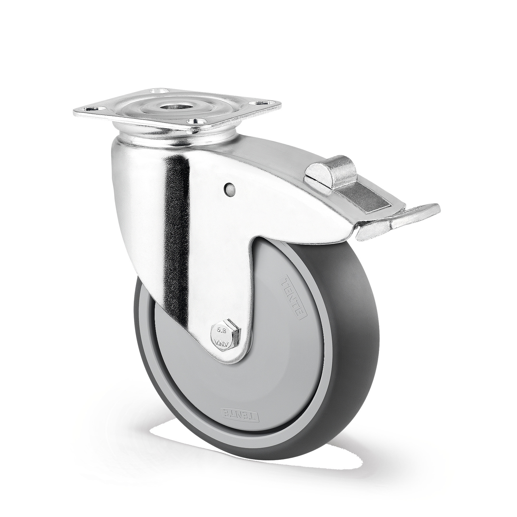 Swivel castor with total lock 4.92 in