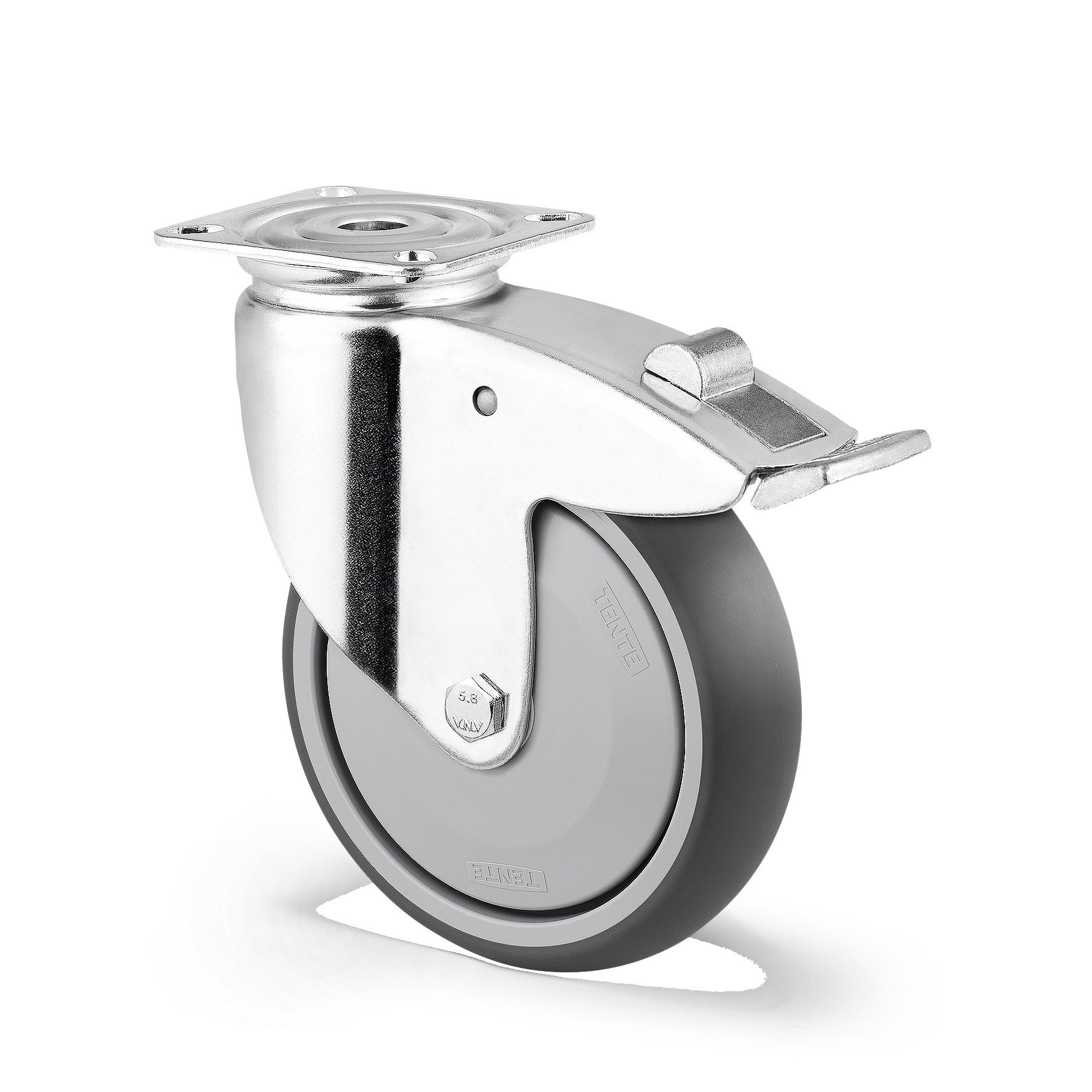 Swivel castor with total lock 125 mm