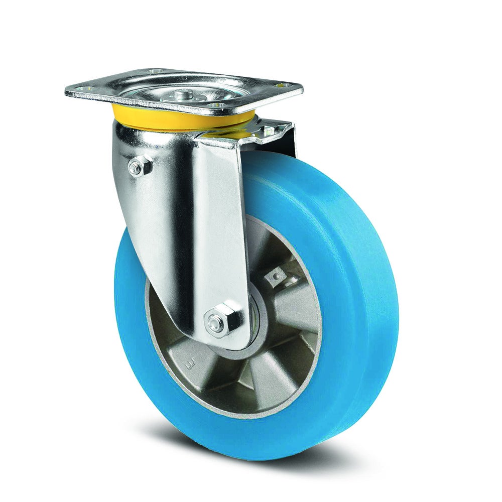 Roulette pivotante avec rappel de direction automatique 160 mm