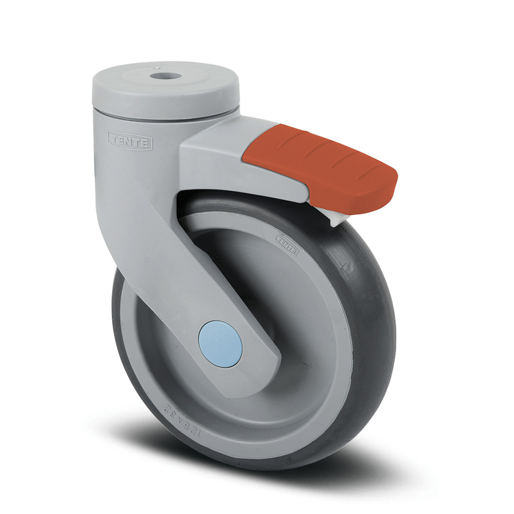 Ruota girevole con freno totale 100 mm