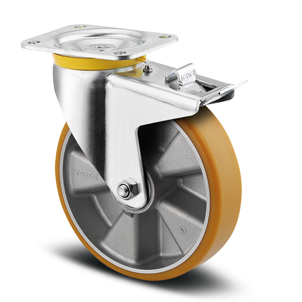 Swivel castor with total lock 6.3 in