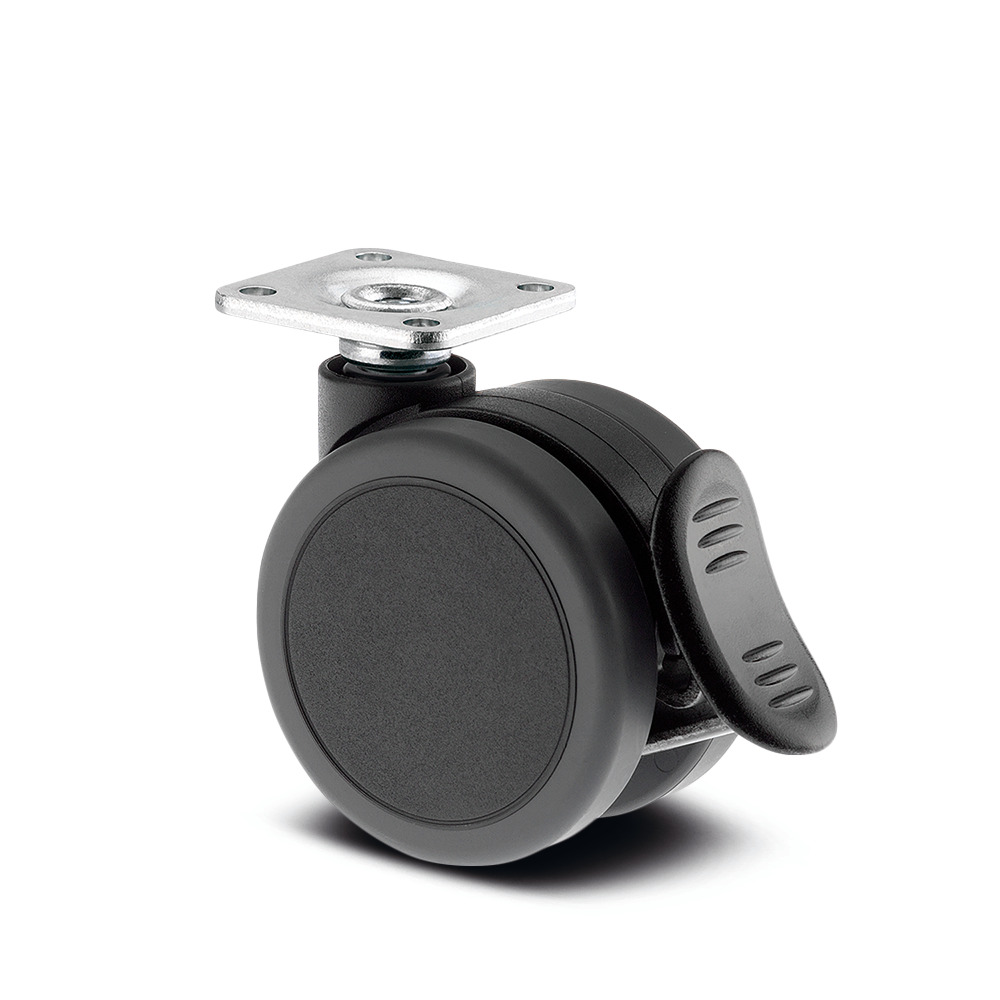 Roulette pivotante à blocage de roue 65 mm