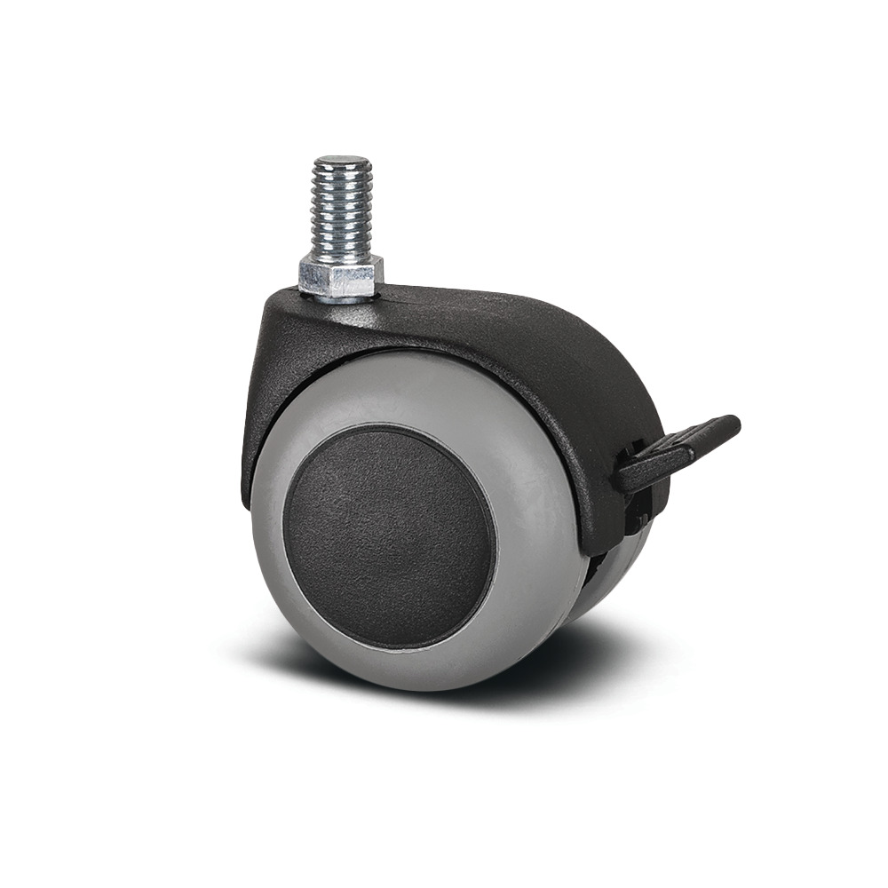 Swivel castor with wheel brake 1.97 in