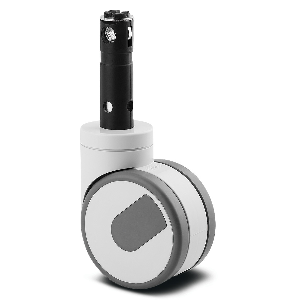 Rueda giratoria con central, Freno total 100 mm