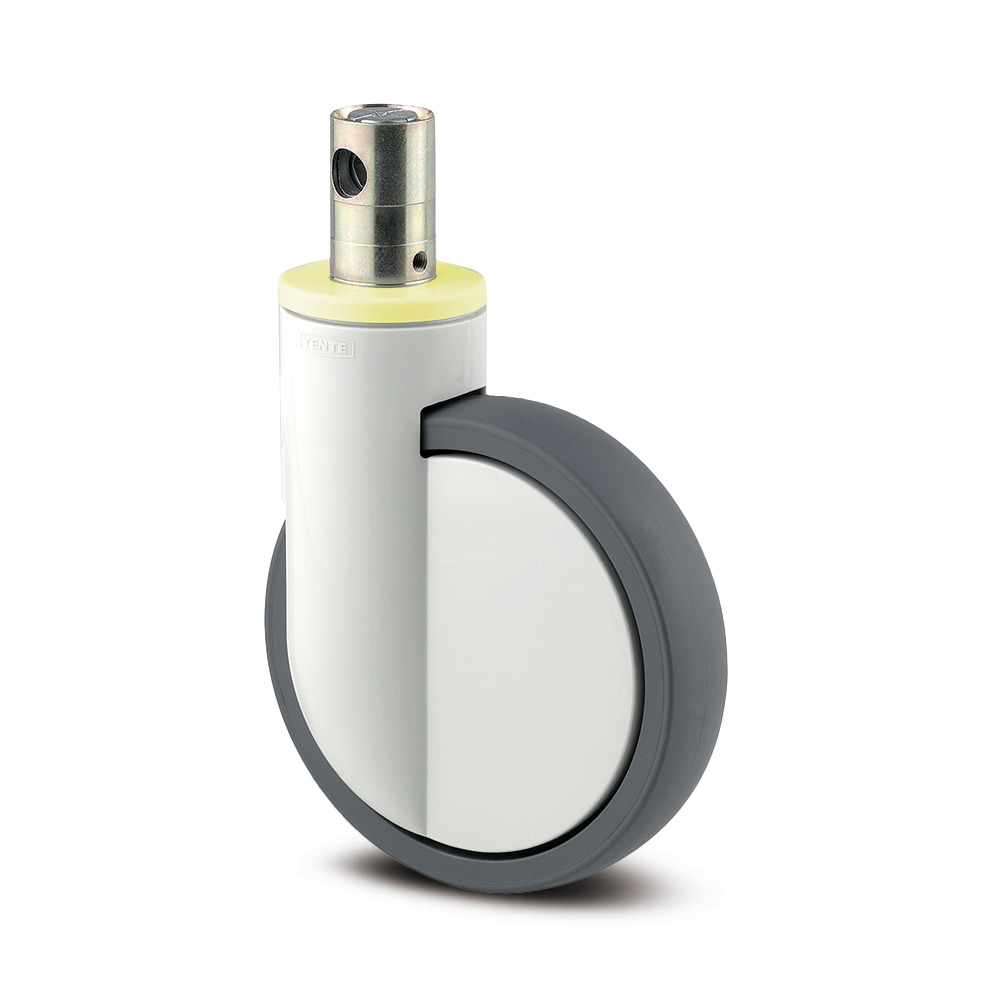 Swivel castor with central , total lock 5.91 in