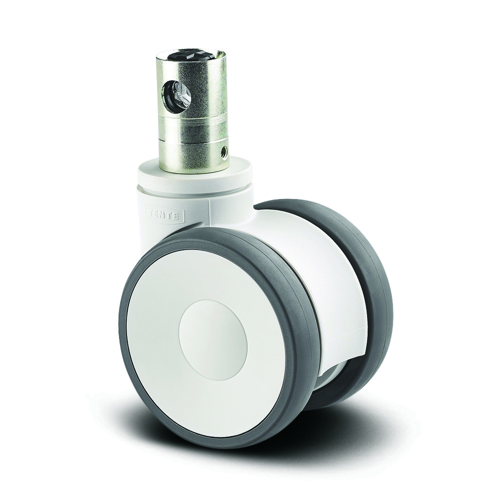Swivel castor with central , total lock 3.94 in