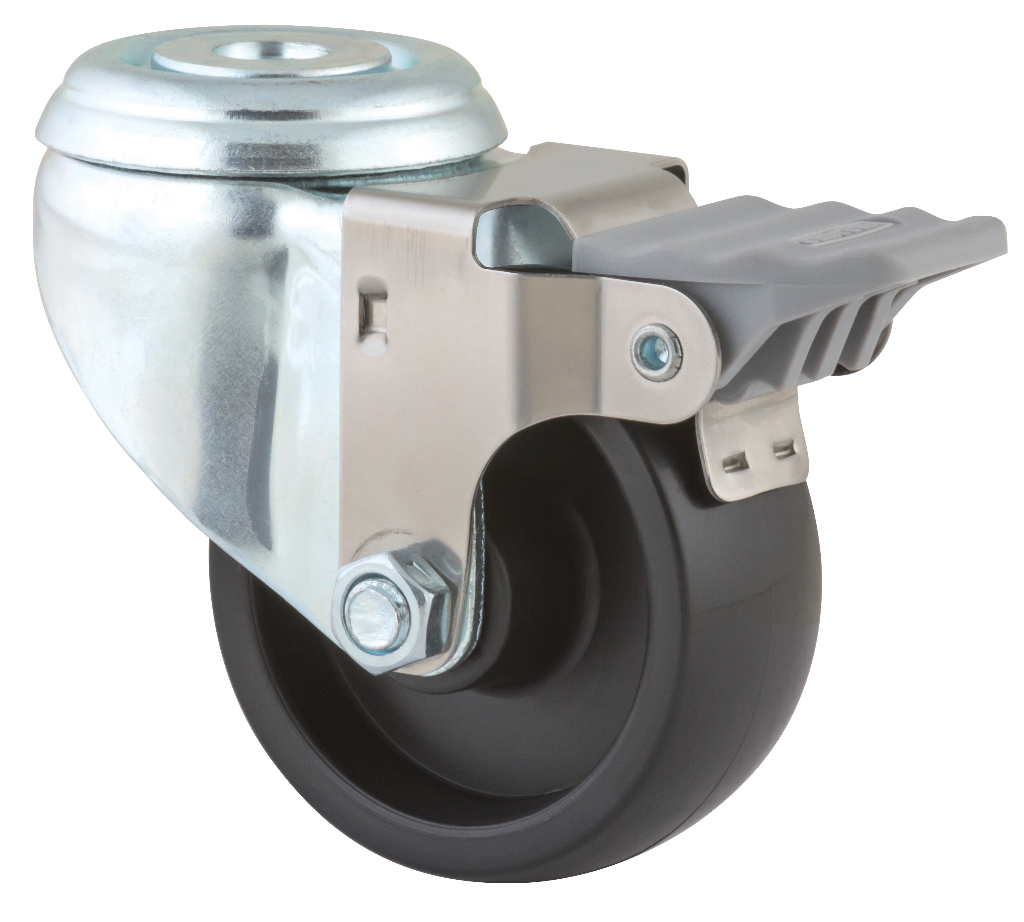 Swivel castor with wheel brake 3.5 in