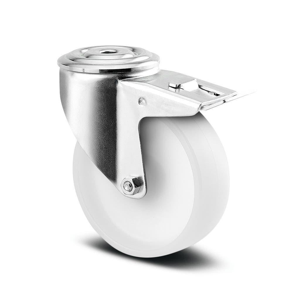 Roulette pivotante à blocage total 125 mm