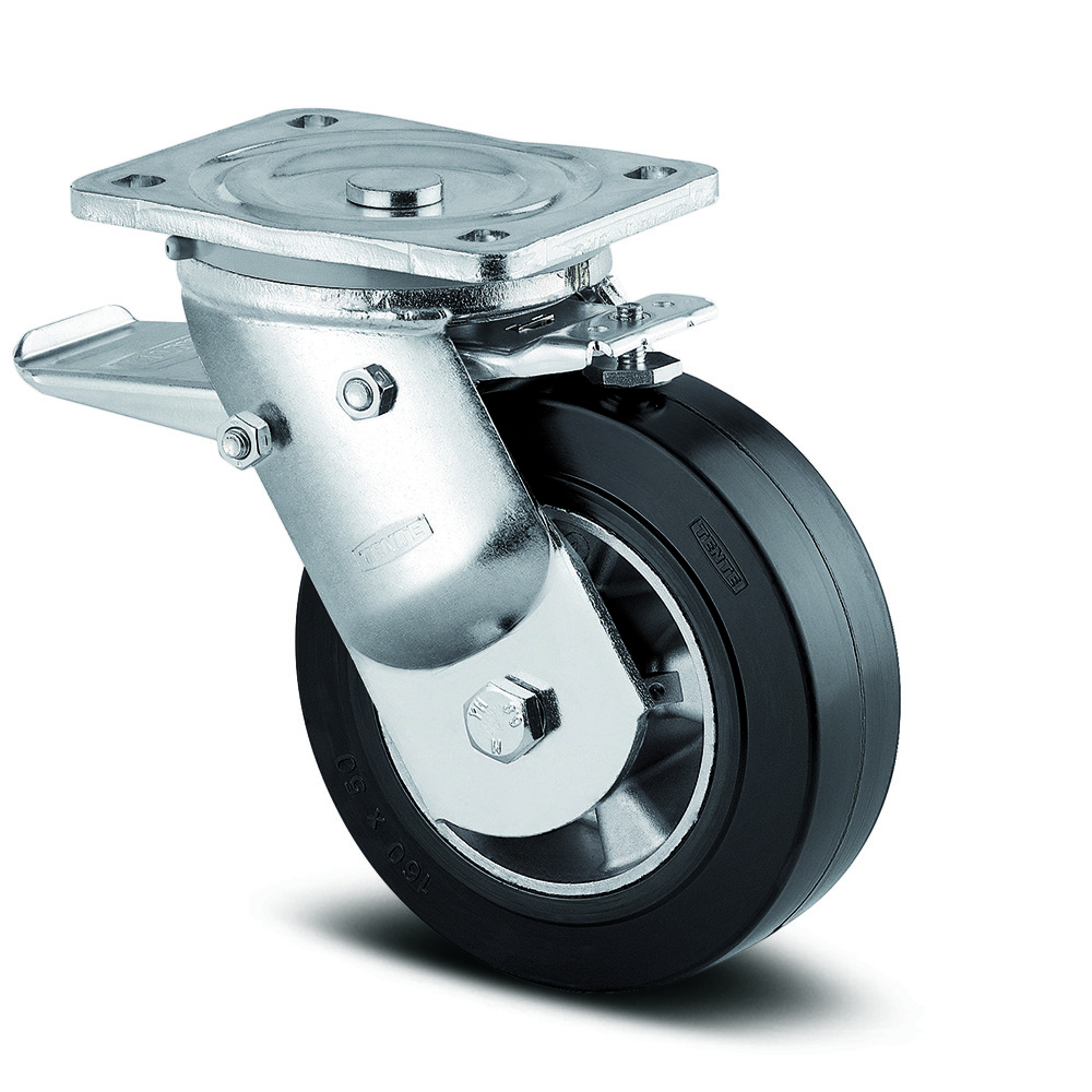 Lenkrolle mit Totalfeststeller, vorlaufend 200 mm