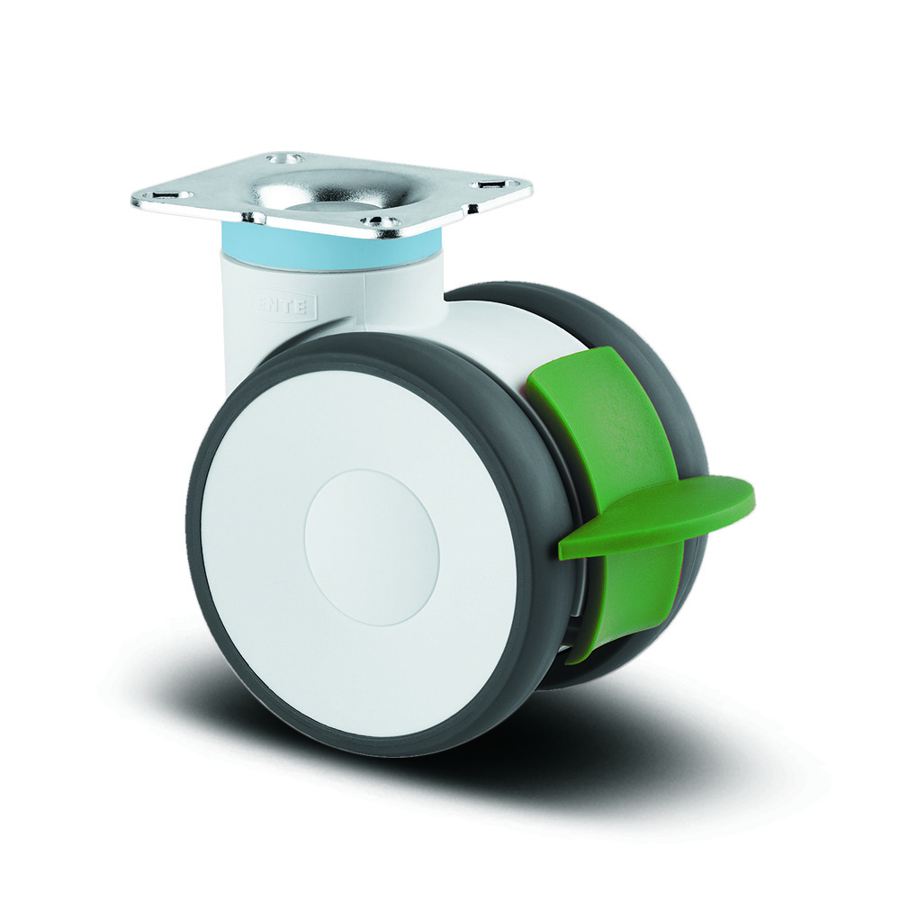 Roulette pivotante à blocage directionnel 100 mm