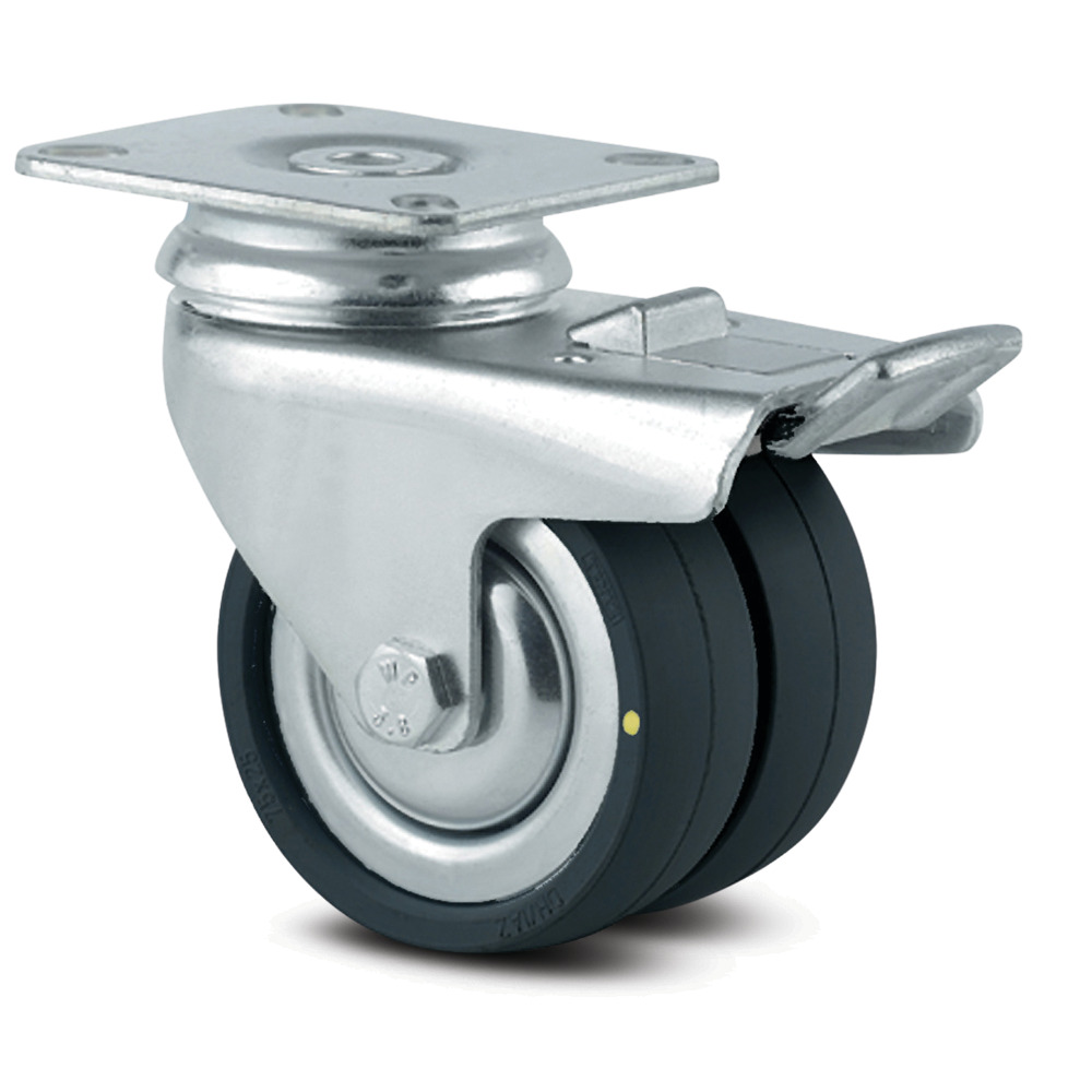 Swivel castor with total lock 75 mm