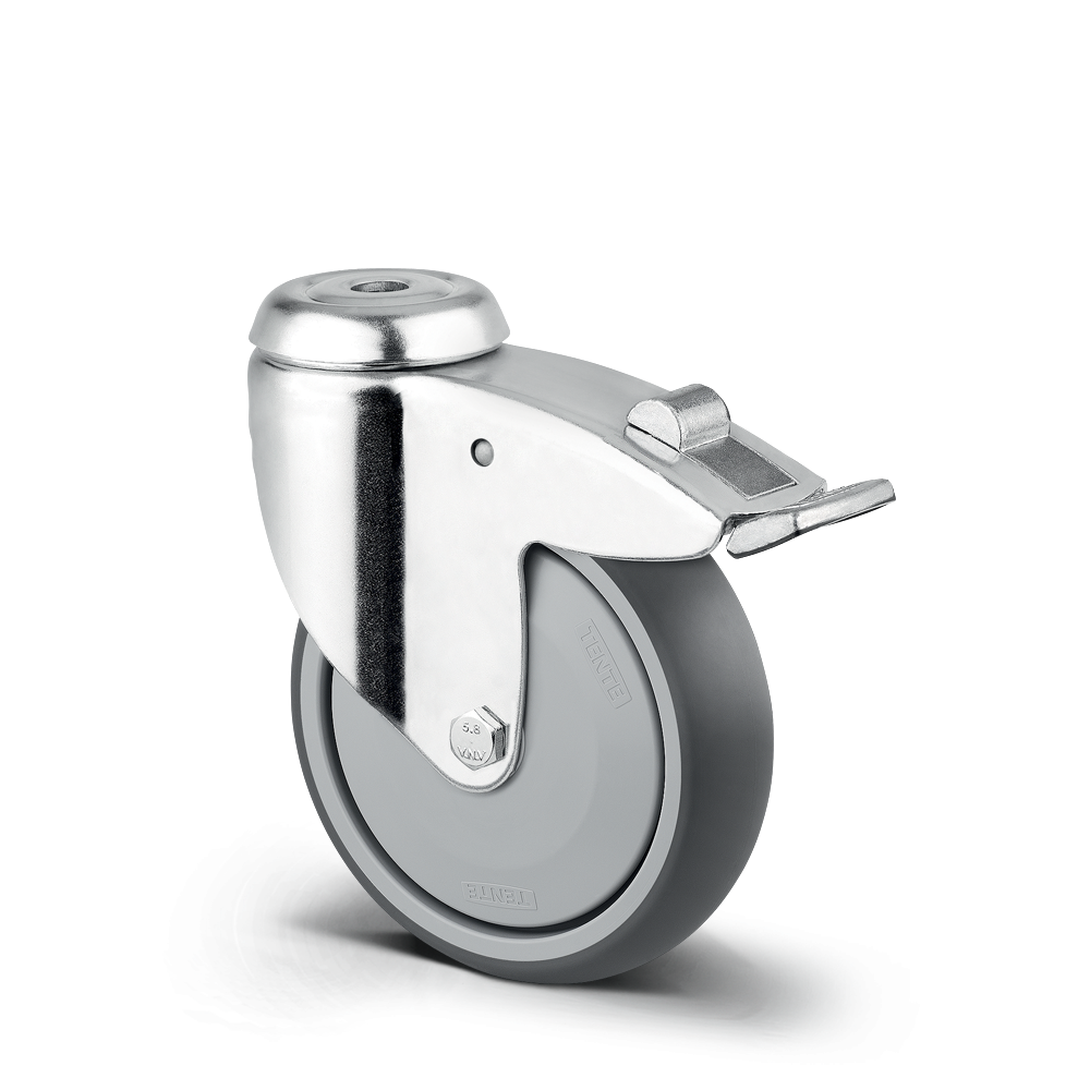 Swivel castor with total lock 125 mm