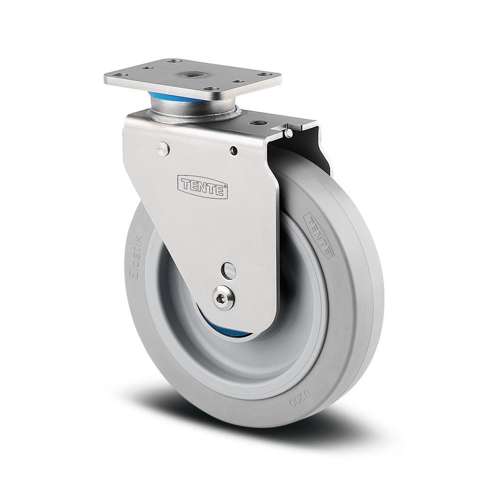 Swivel castor with spring loaded directional lock 200 mm