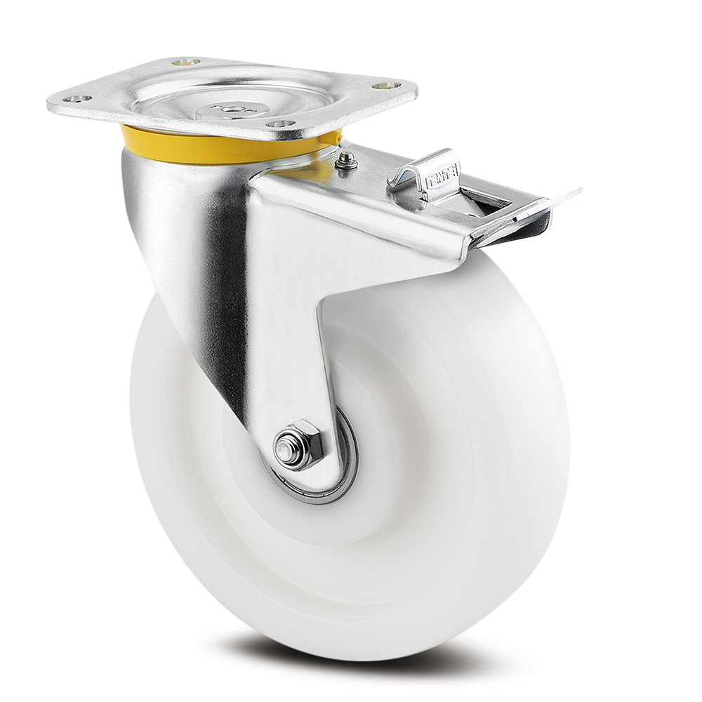 Swivel castor with total lock 7.87 in