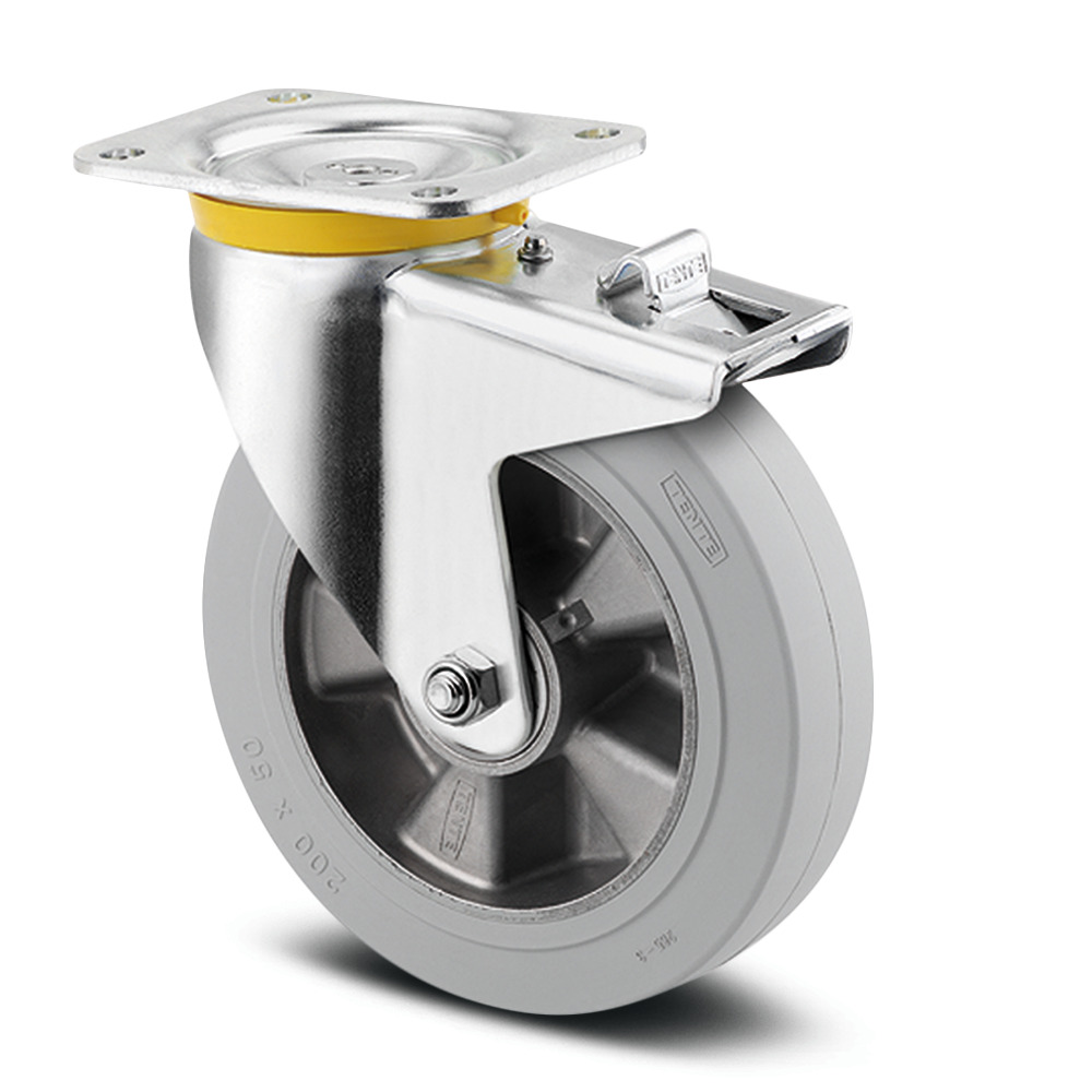 Swivel castor with total lock 200 mm
