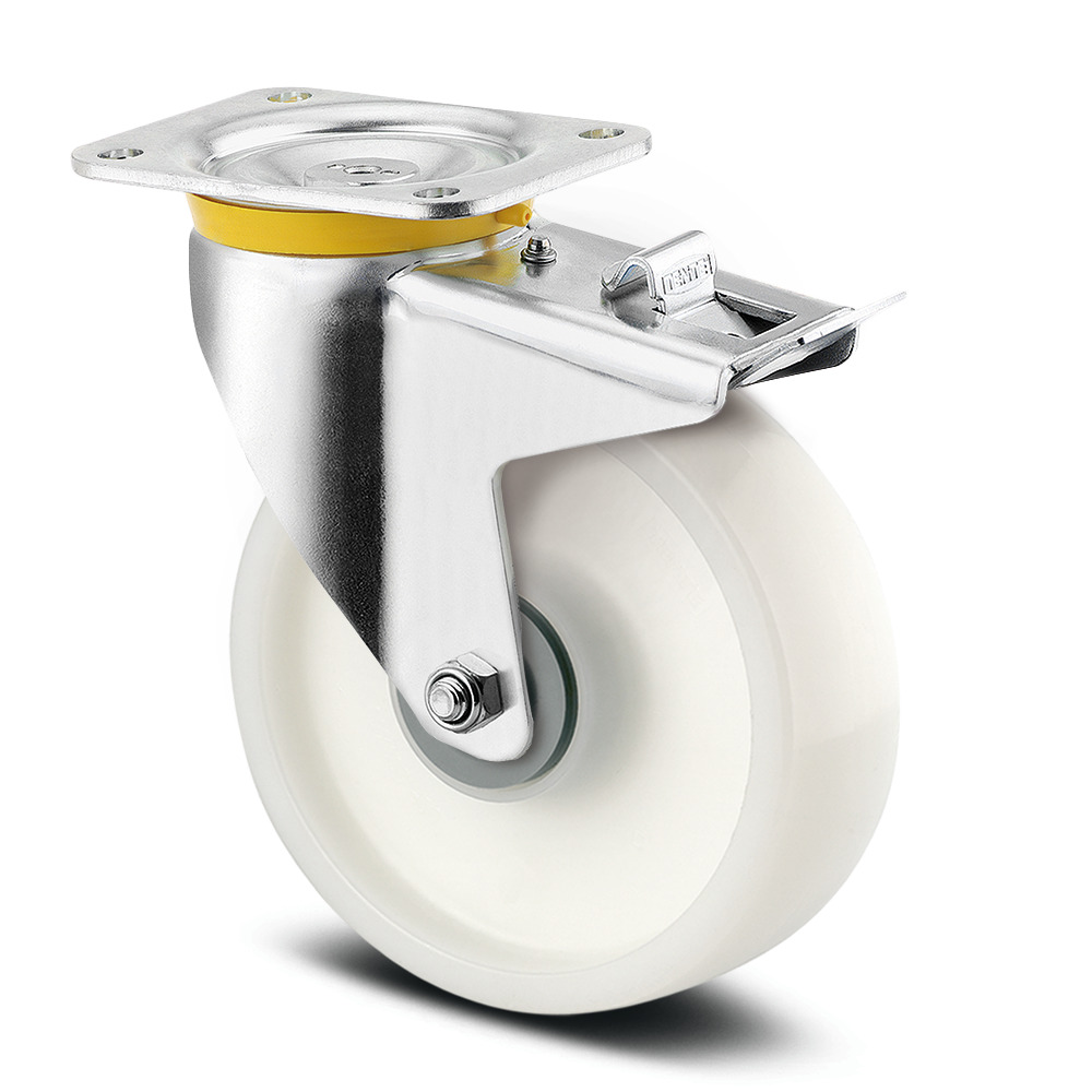 Swivel castor with total lock 200 mm