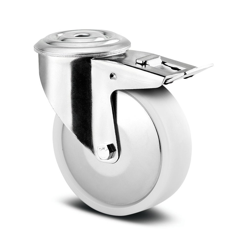 Swivel castor with total lock 125 mm