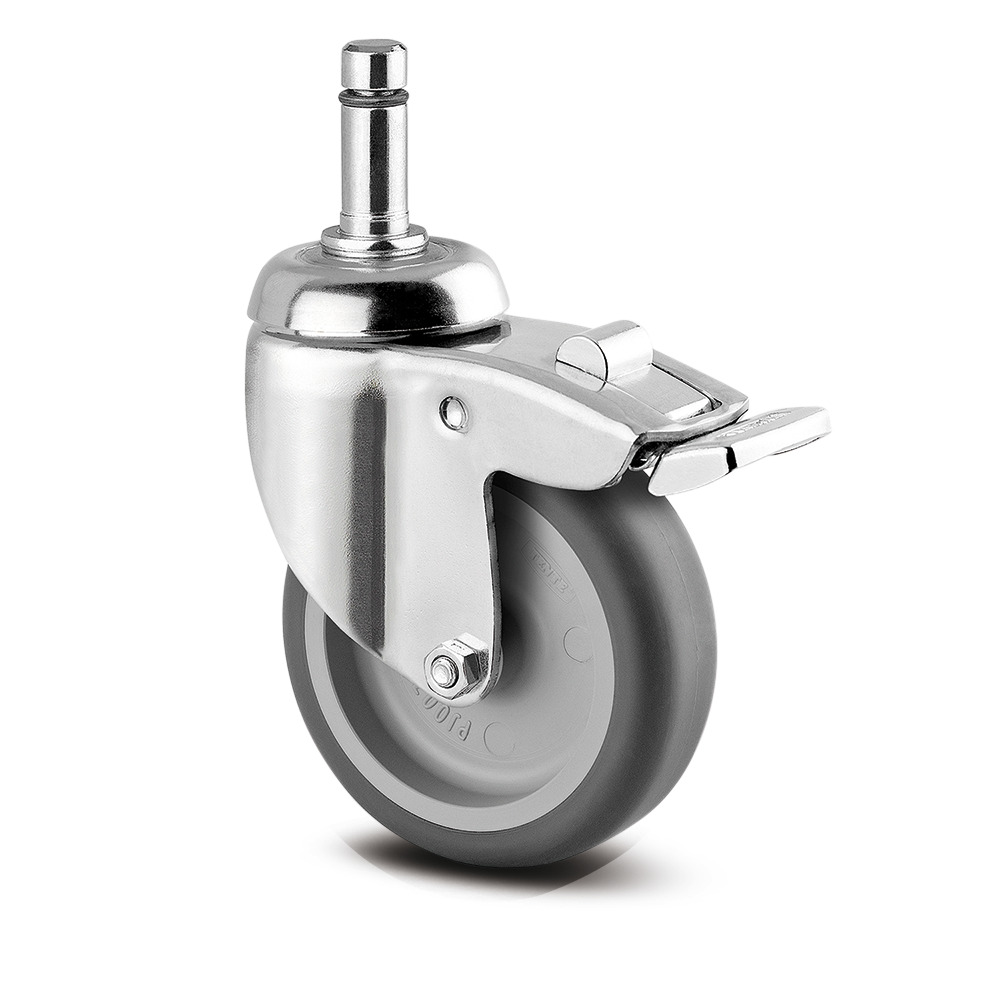 Swivel castor with total lock 75 mm