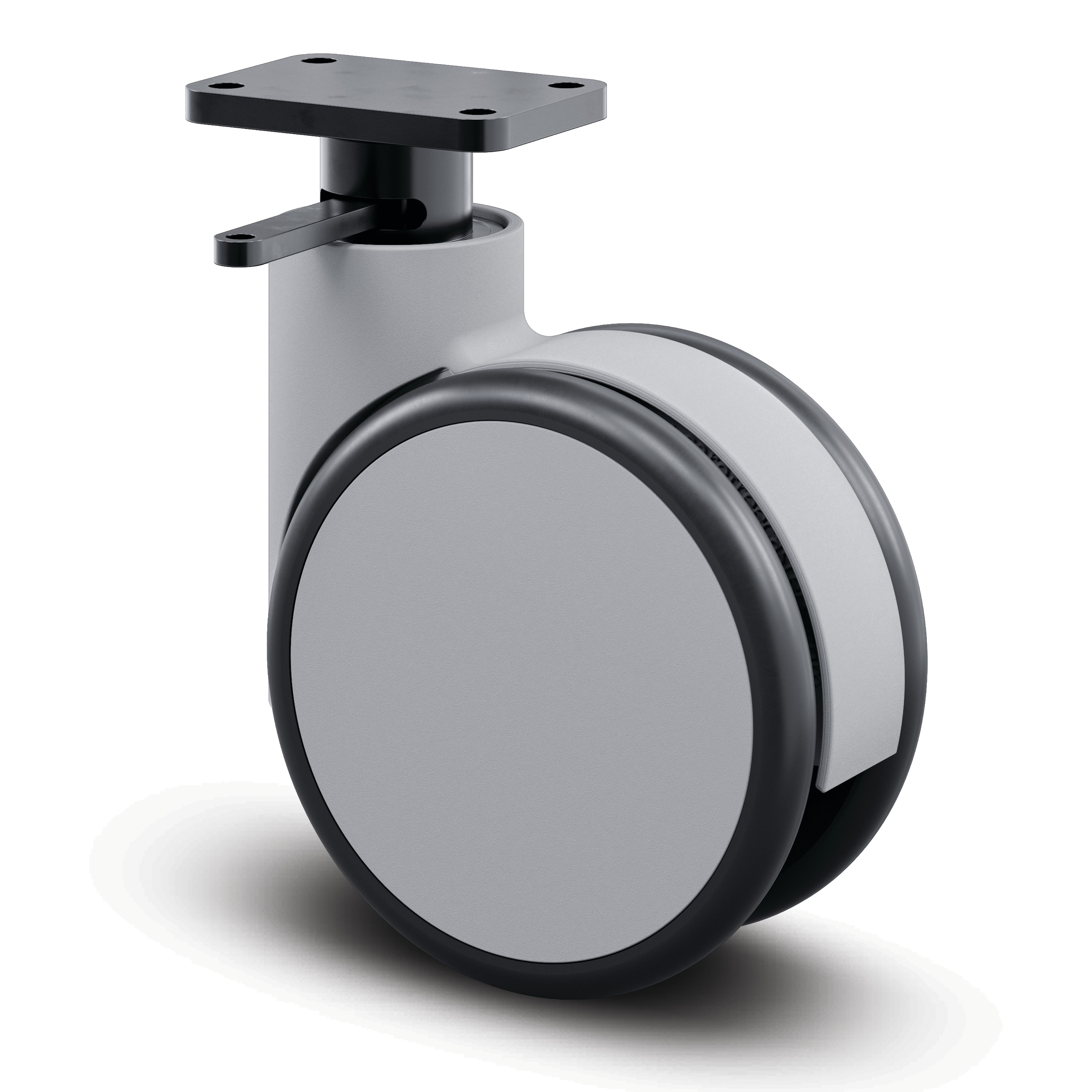 Swivel castor with central locking (wheel lock, free, wheel lock) 150 mm