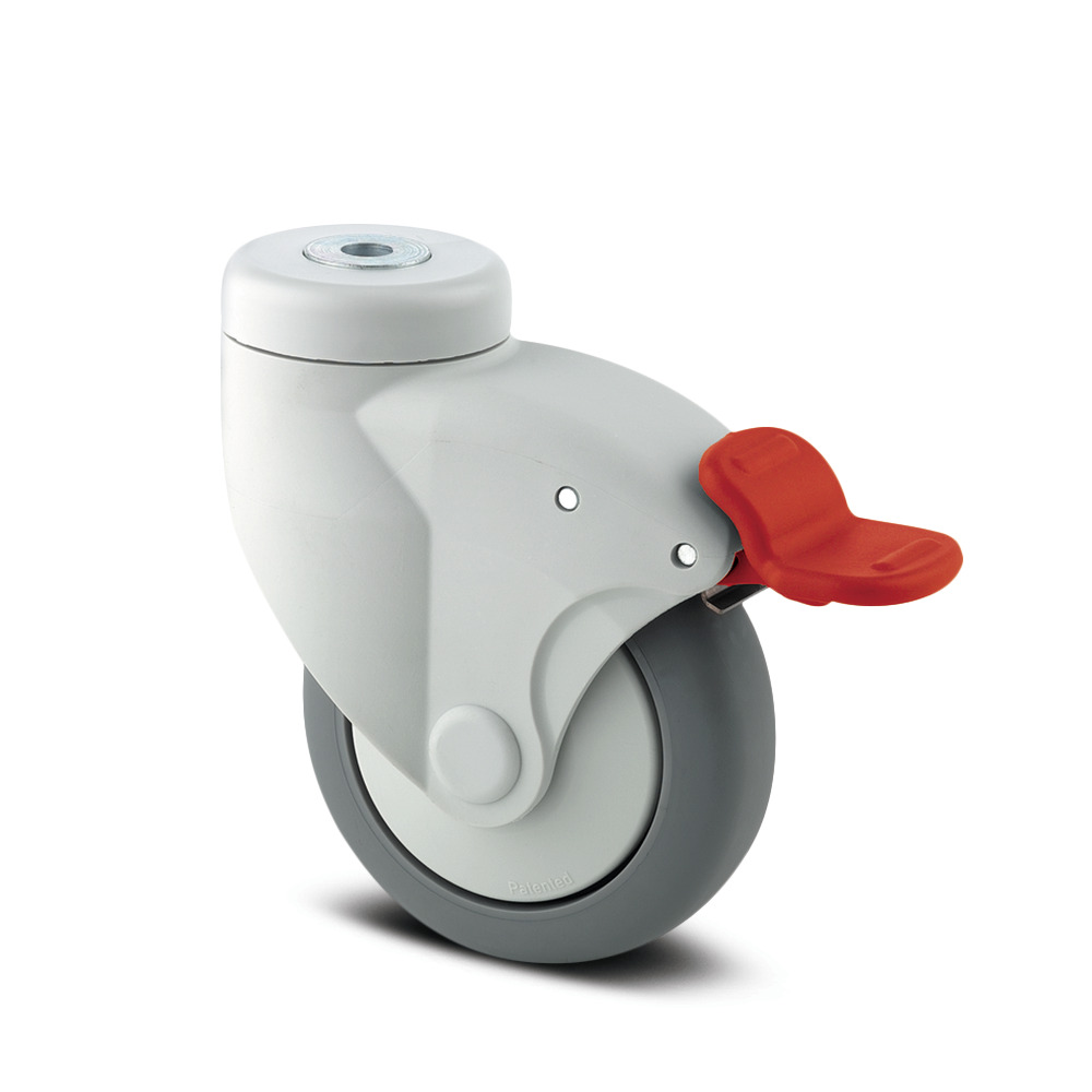 Roulette pivotante à blocage de roue 125 mm
