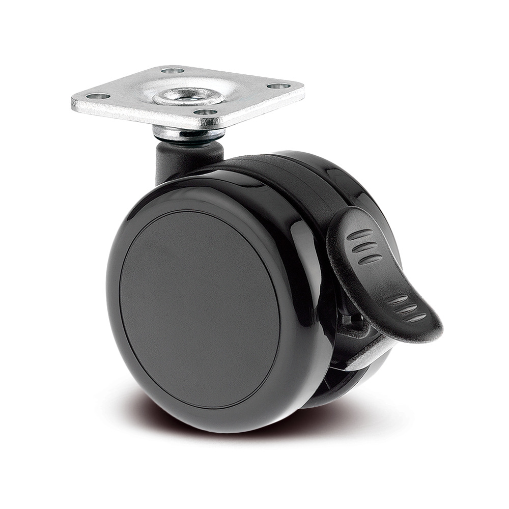 Roulette pivotante à blocage de roue 75 mm