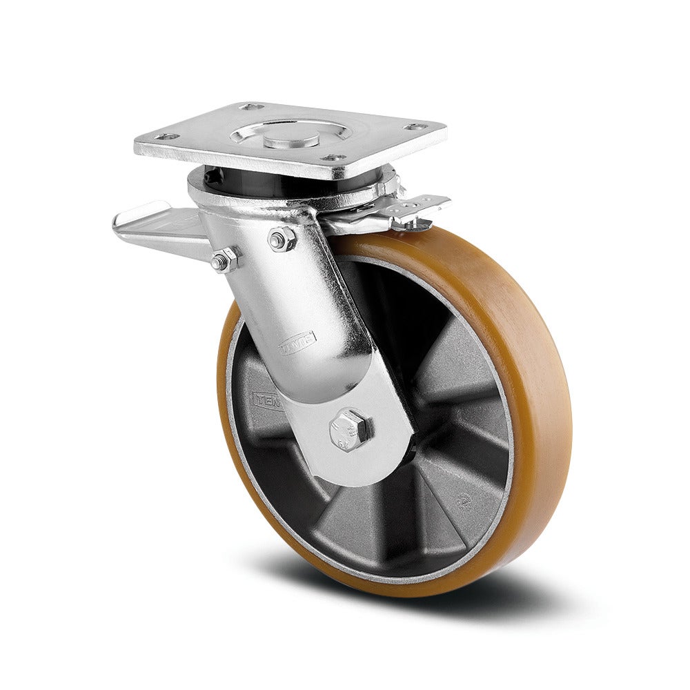 Rueda giratoria con Freno total, Parte delantera de la rueda 150 mm