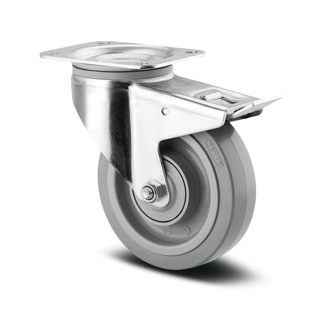 Zwenkwiel met dubbele rem 125 mm