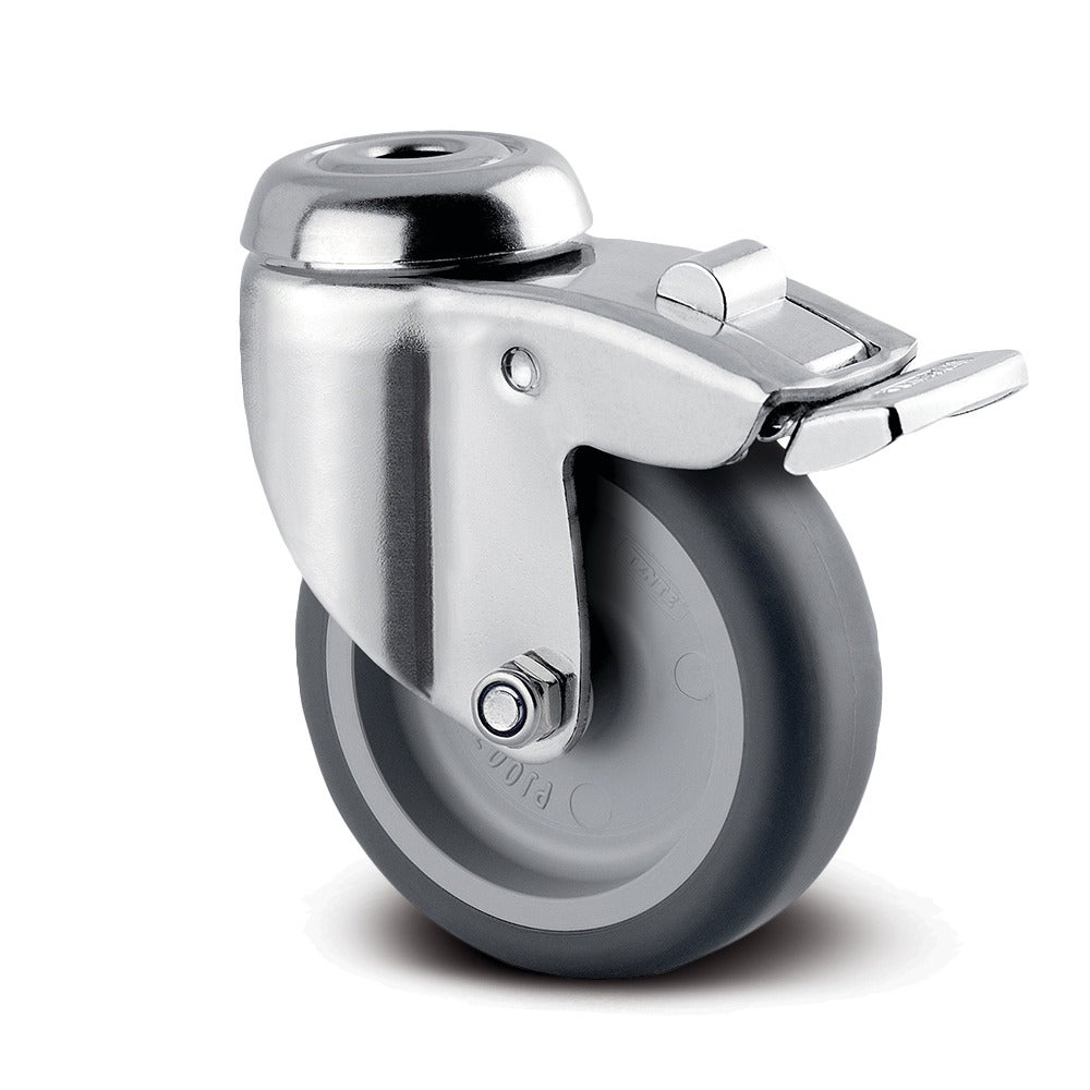 Roulette pivotante à blocage total 75 mm