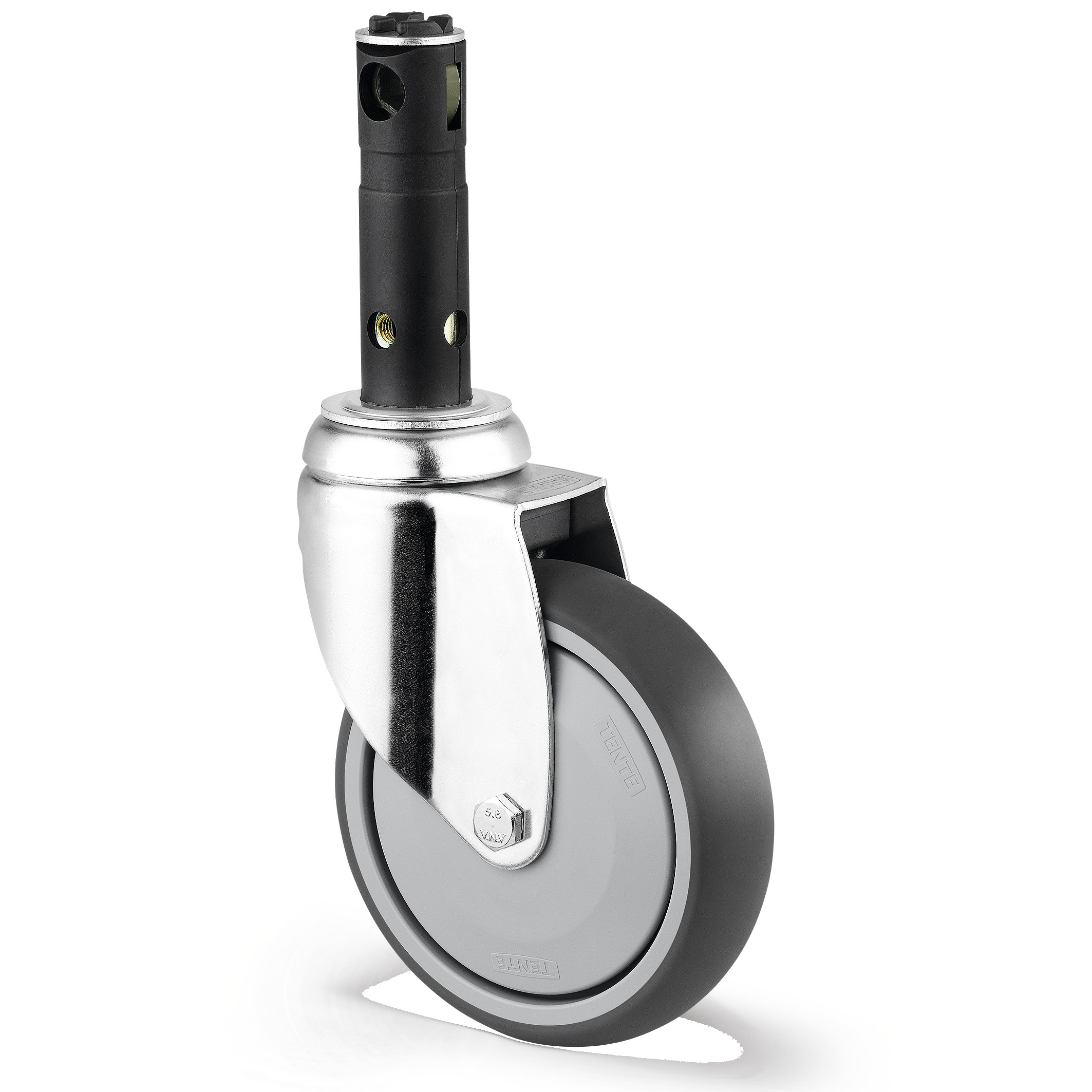 Swivel castor with central, total lock 125 mm