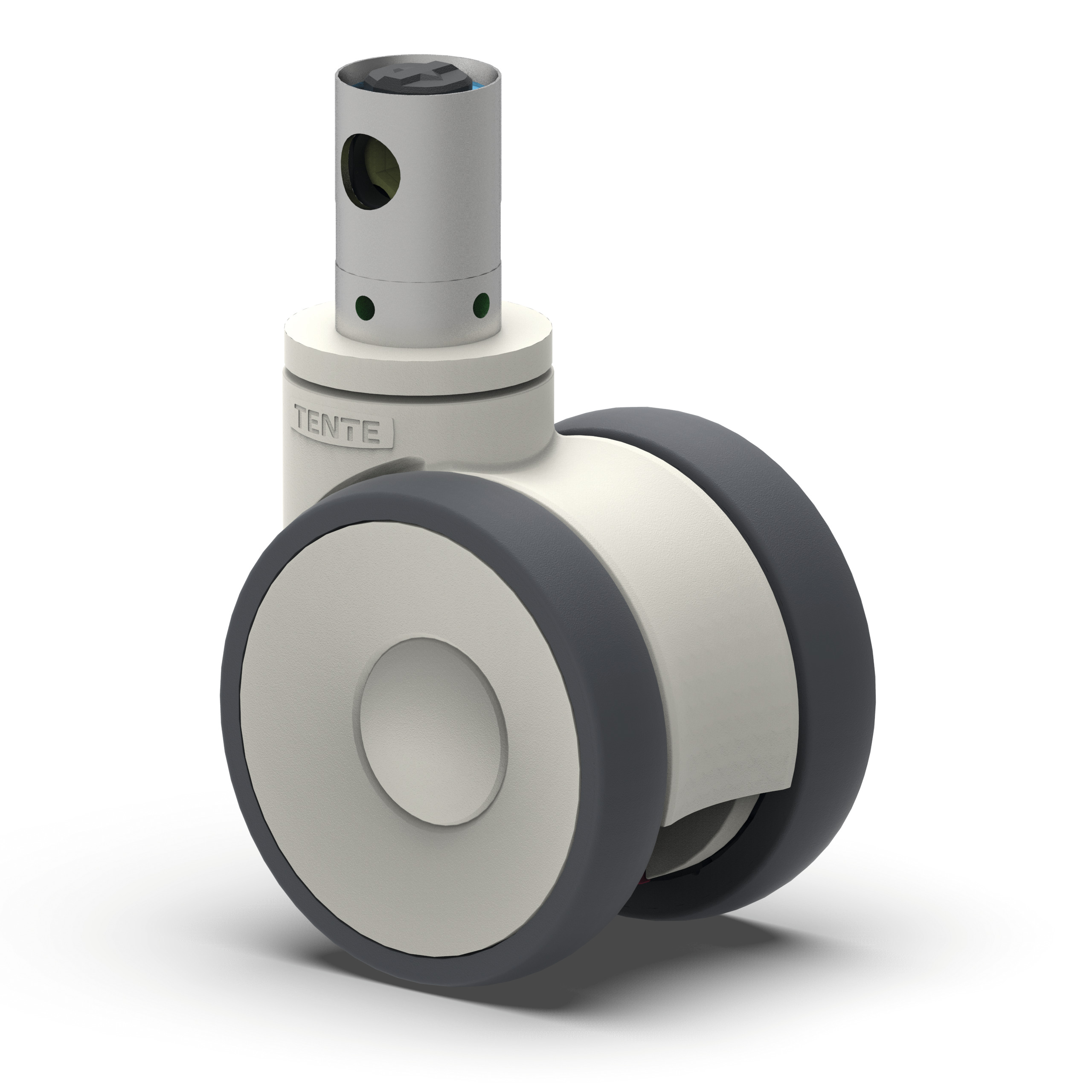 Swivel castor with central, total or directional lock 3.94 in