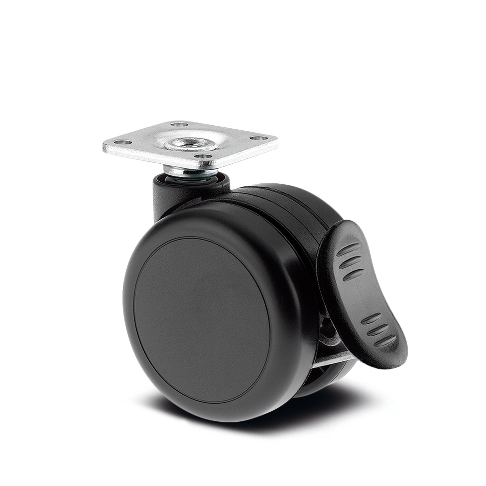 Roulette pivotante à blocage de roue 65 mm