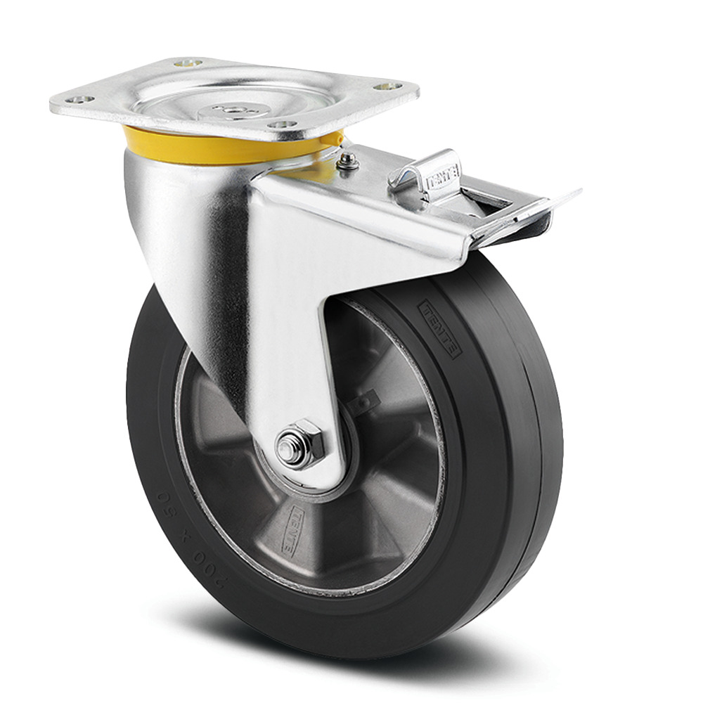 Swivel castor with total lock 250 mm