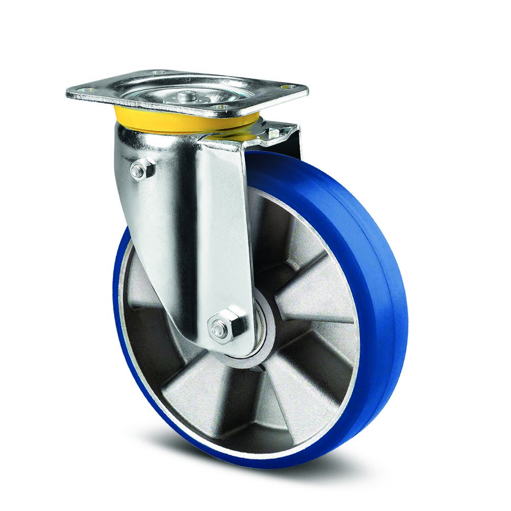 Roulette pivotante avec rappel de direction automatique 160 mm