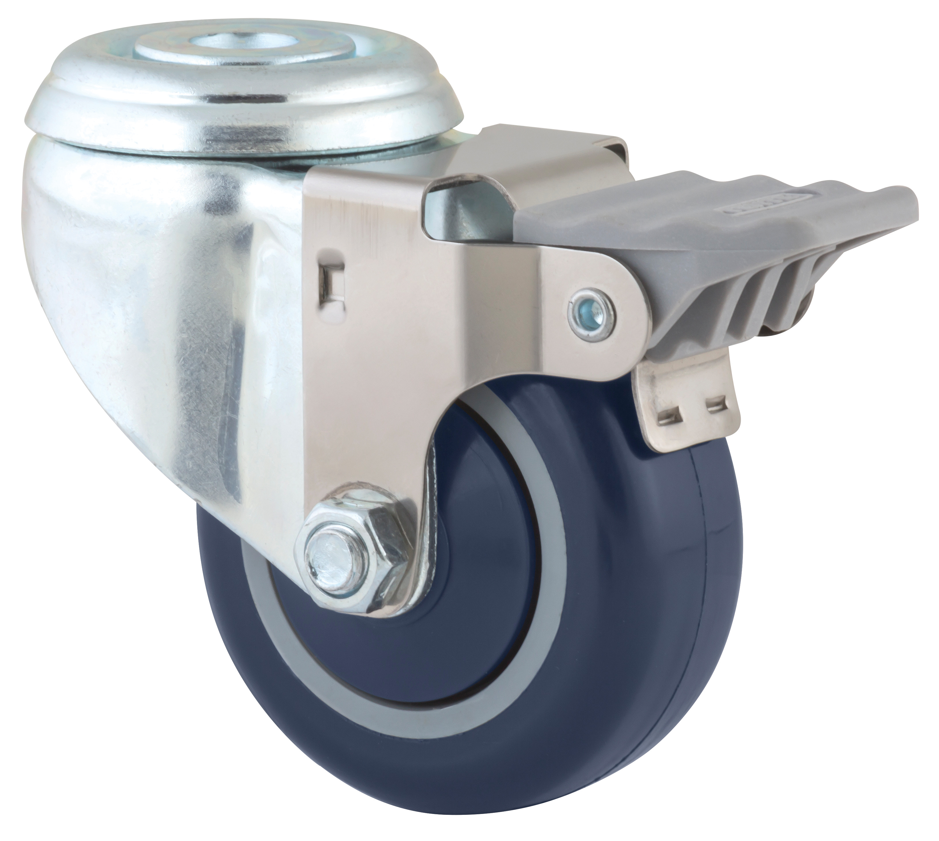 Swivel castor with wheel brake 3.5 in