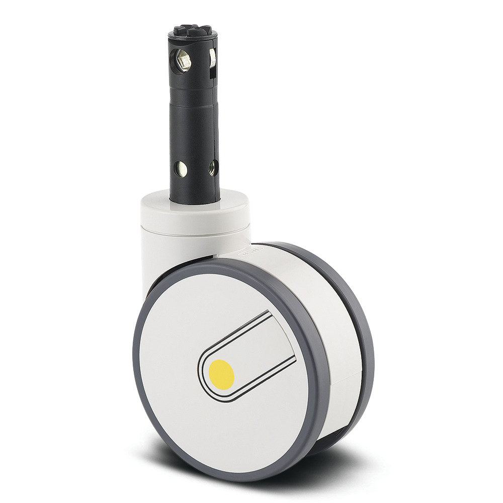 Swivel castor with central, total or directional lock 3.94 in