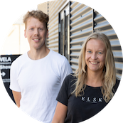 Mathias Haslund Jungersen Product Development Manager of VELA, Sanni Jørgensen Marketing Manager of VELA