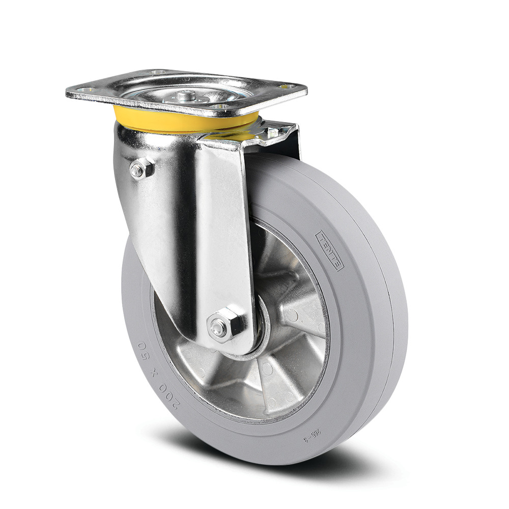 Swivel castor with spring loaded directional lock 160 mm