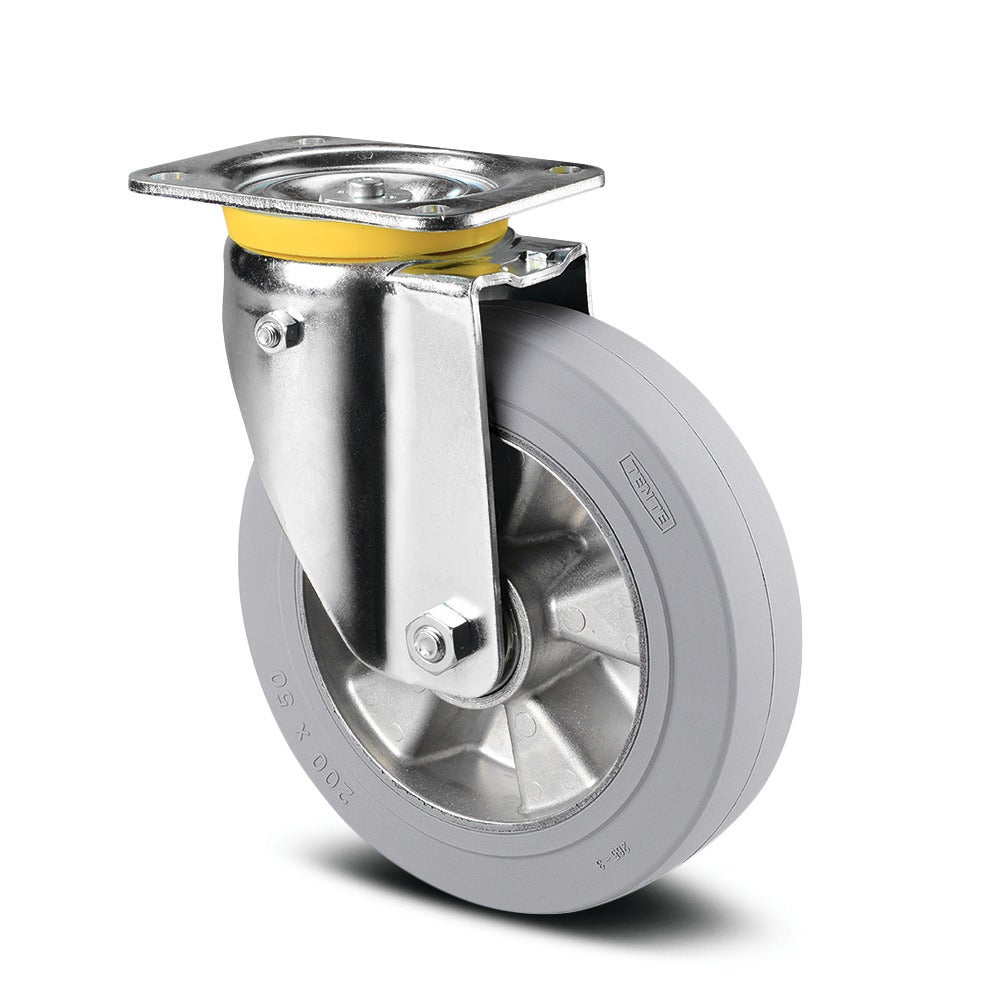 Swivel castor with spring loaded directional lock 200 mm