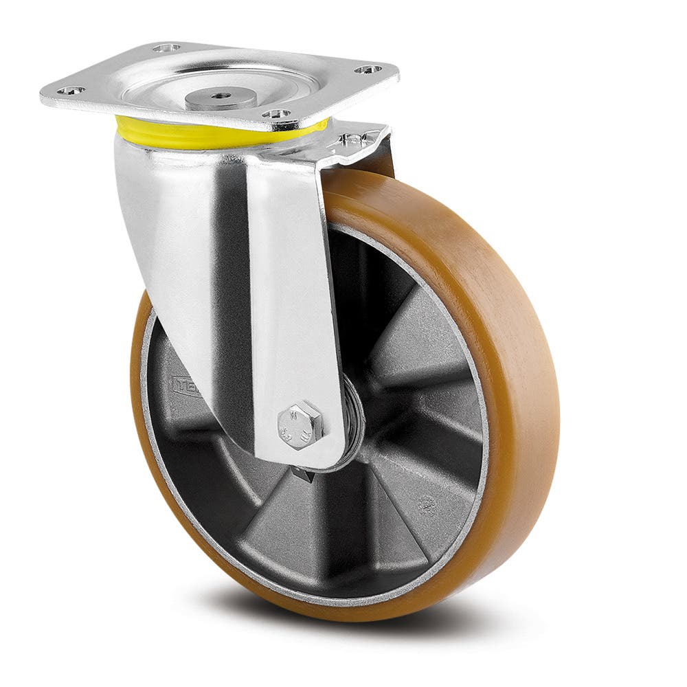 Roulette pivotante avec rappel de direction automatique 250 mm