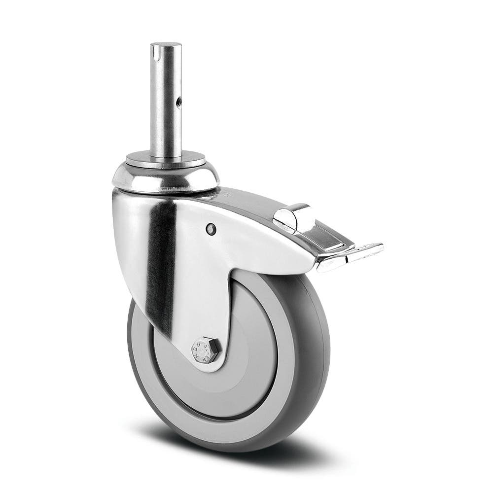 Swivel castor with total lock 3.94 in | Thermoplastic rubber, Plain ...