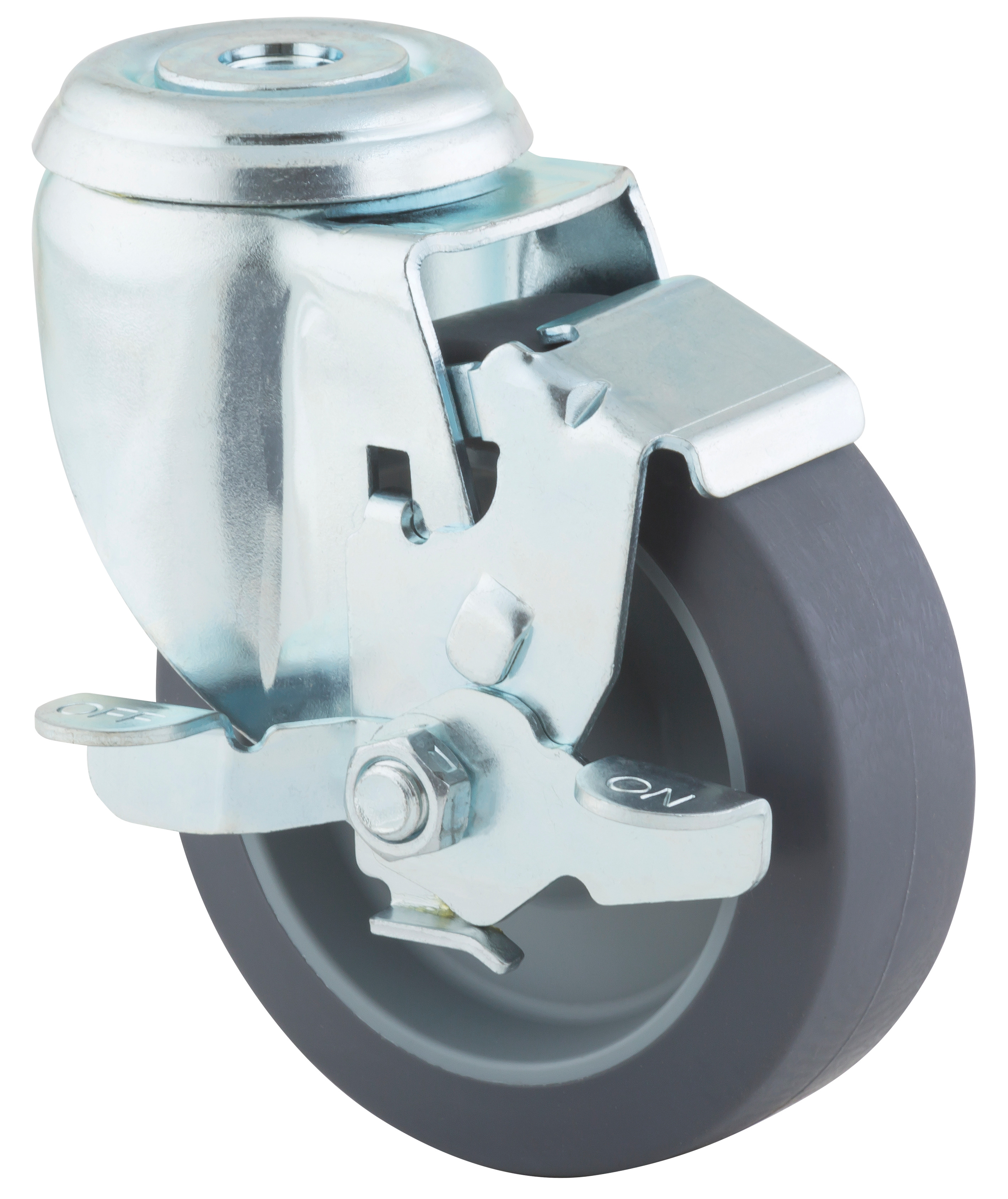 Castor with butterfly wheel brake 4 in