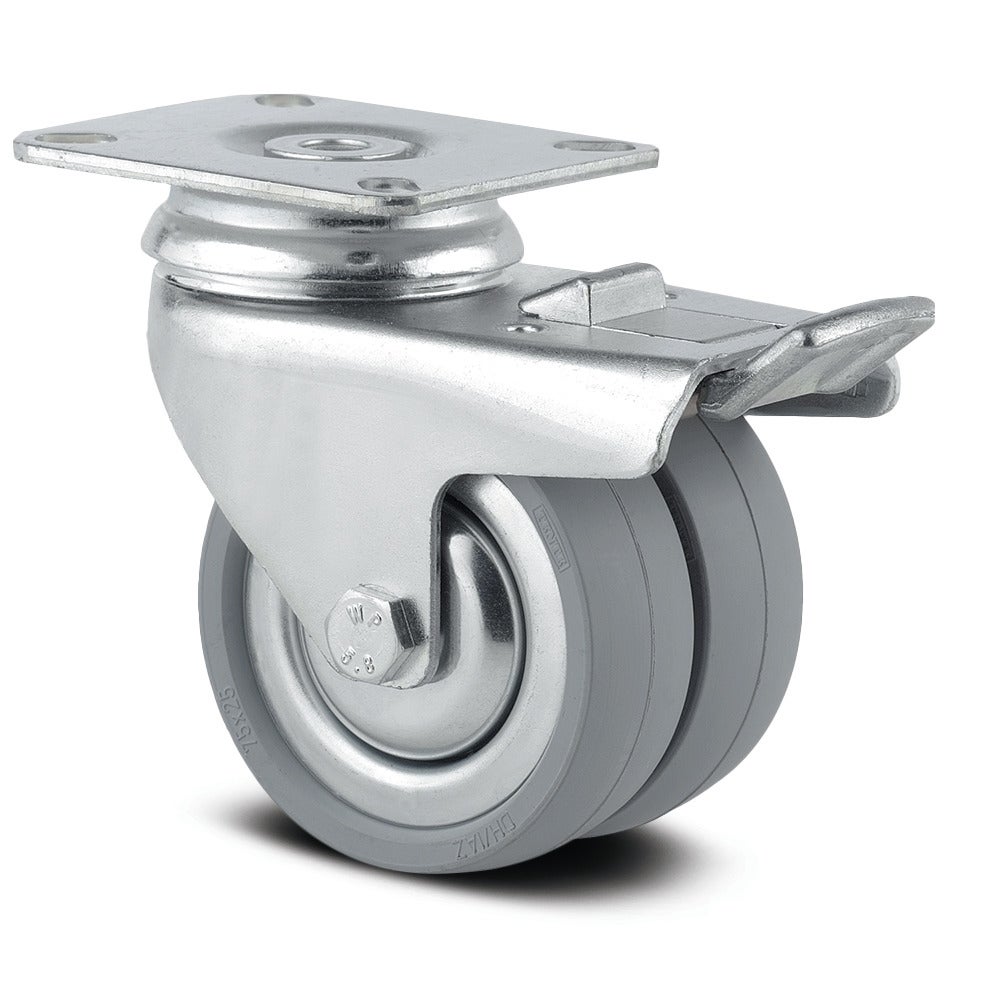 Swivel castor with total lock 75 mm