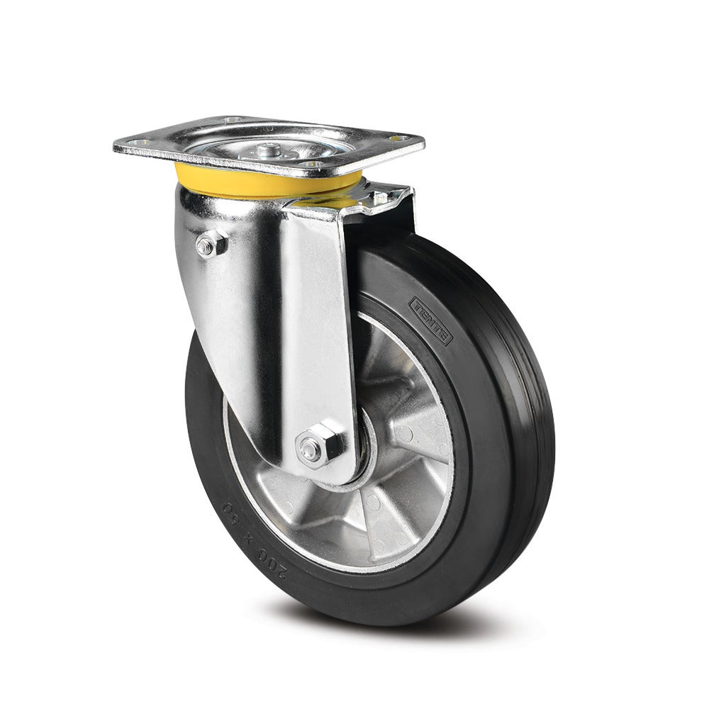 Swivel castor with spring loaded directional lock 160 mm