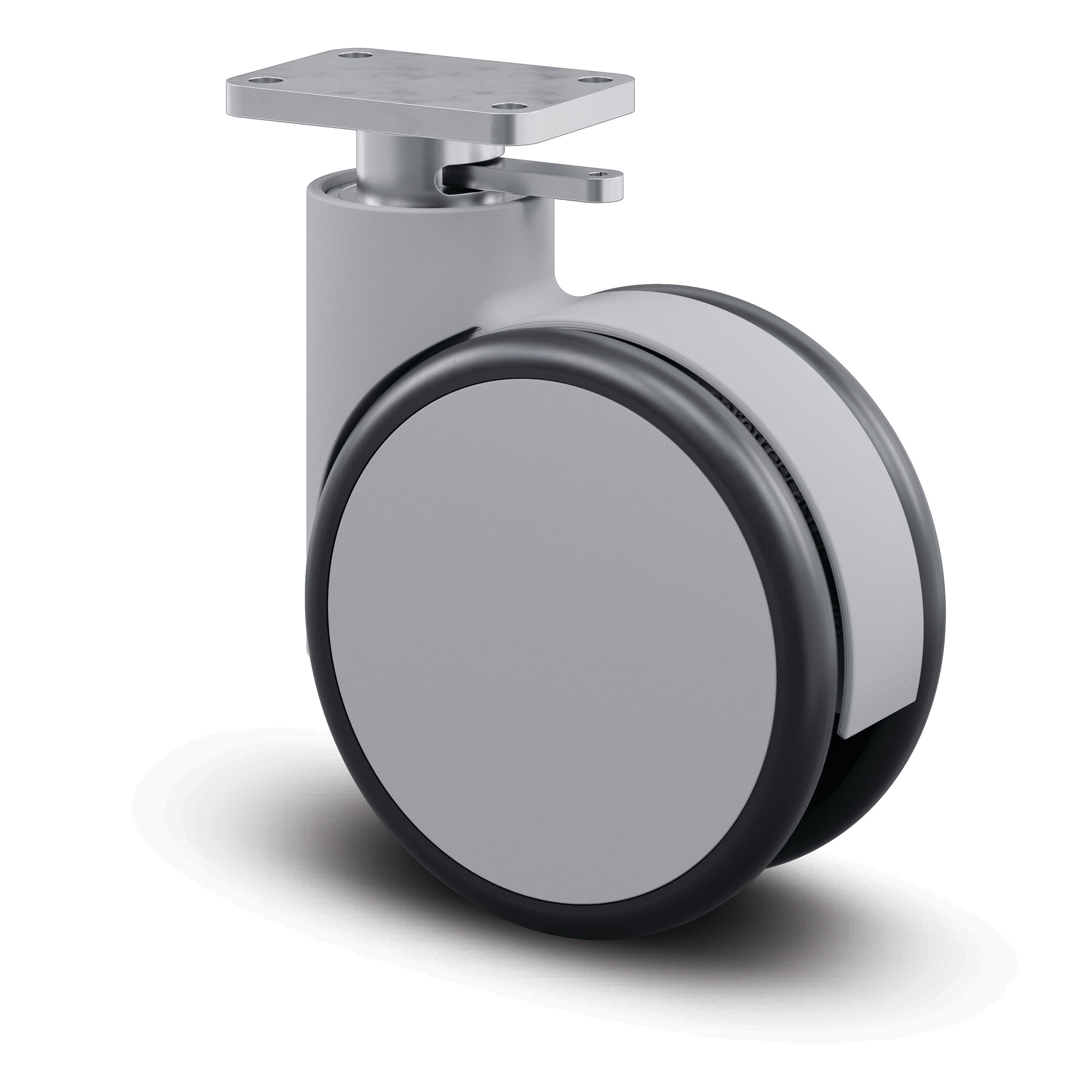 Swivel castor with central locking (wheel lock, free, wheel lock) 150 mm