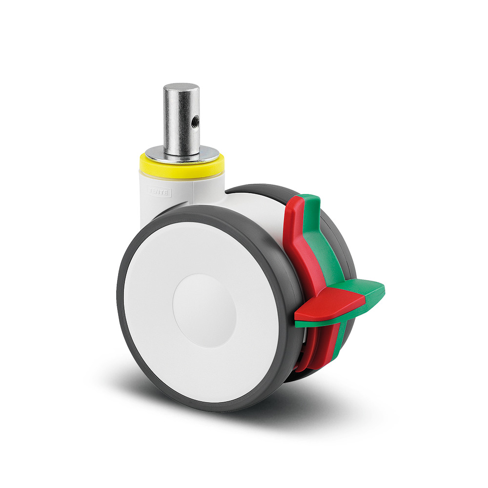 Swivel castor with combined lock 4.92 in