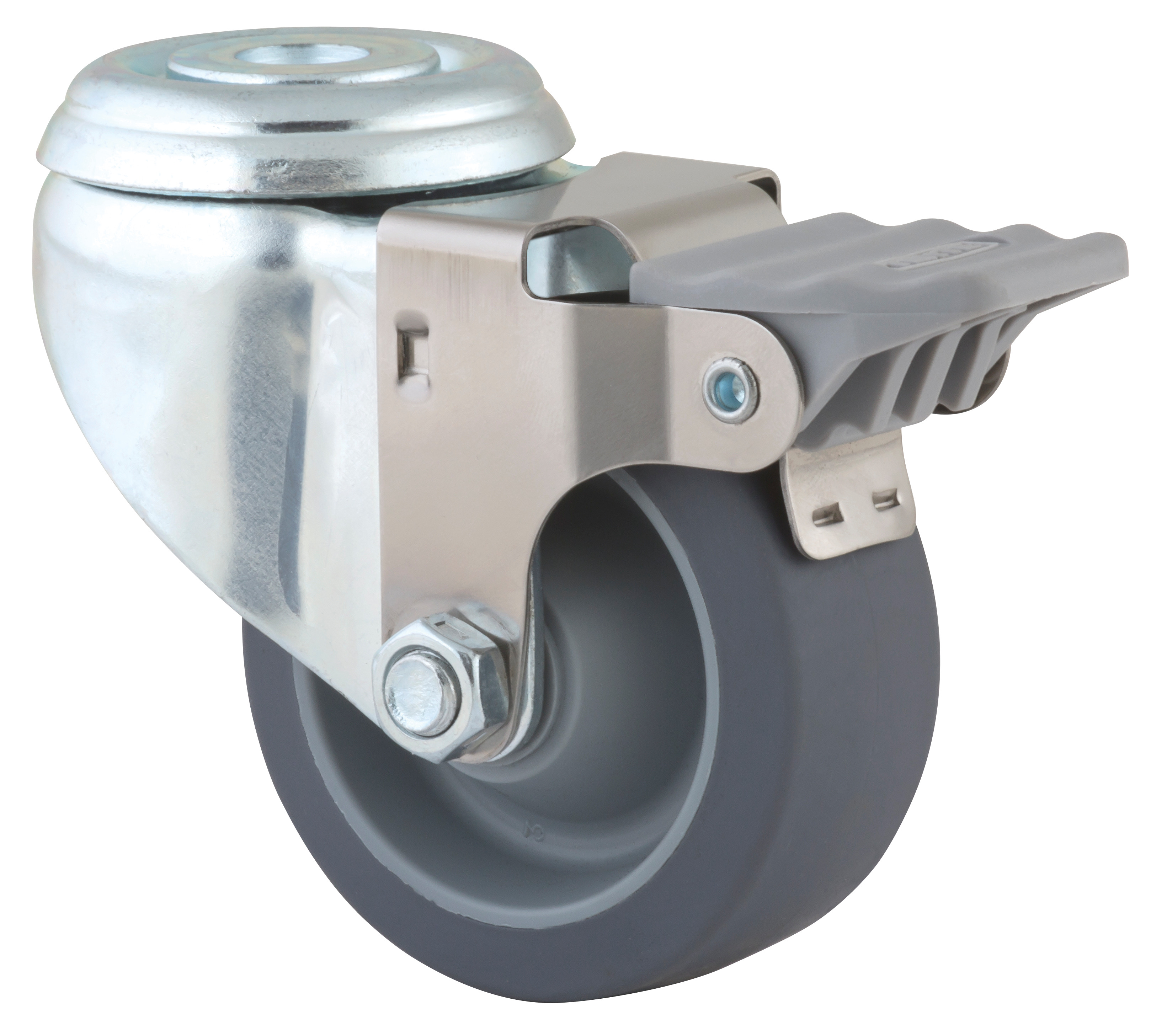 Swivel castor with wheel brake 3.5 in
