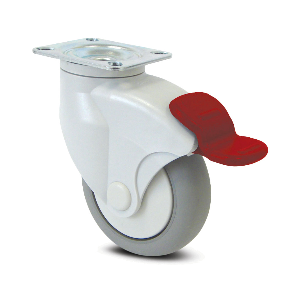Swivel castor with total lock 100 mm