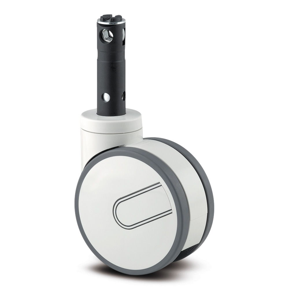 Swivel castor with central , total lock 4.92 in