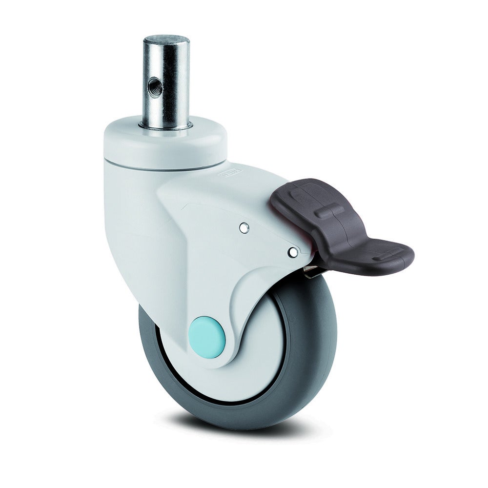 Swivel castor with wheel brake 125 mm